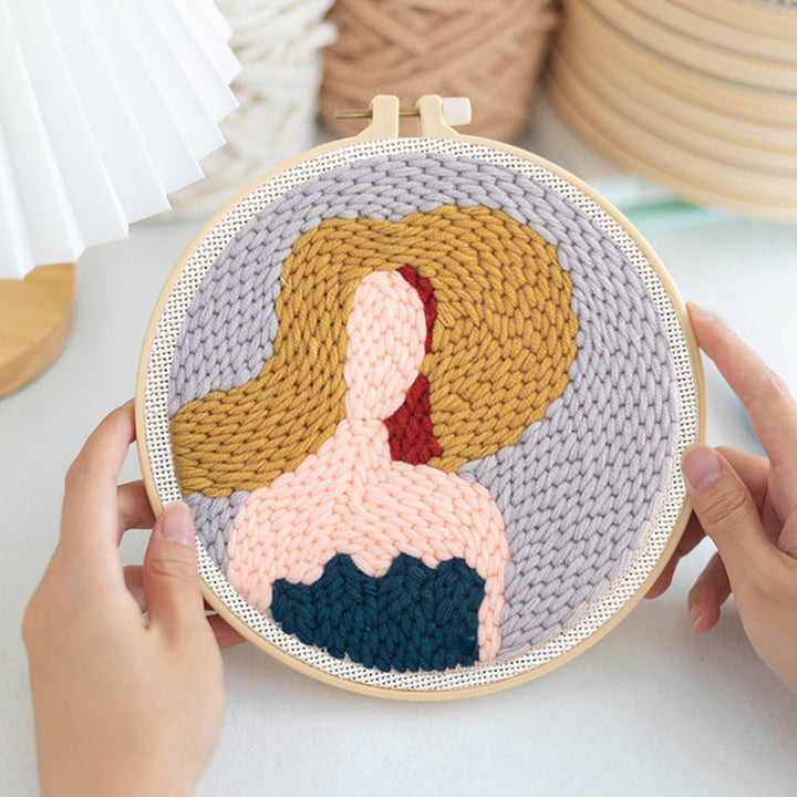 Woman in a Hat Punch Needle Embroidery Kits