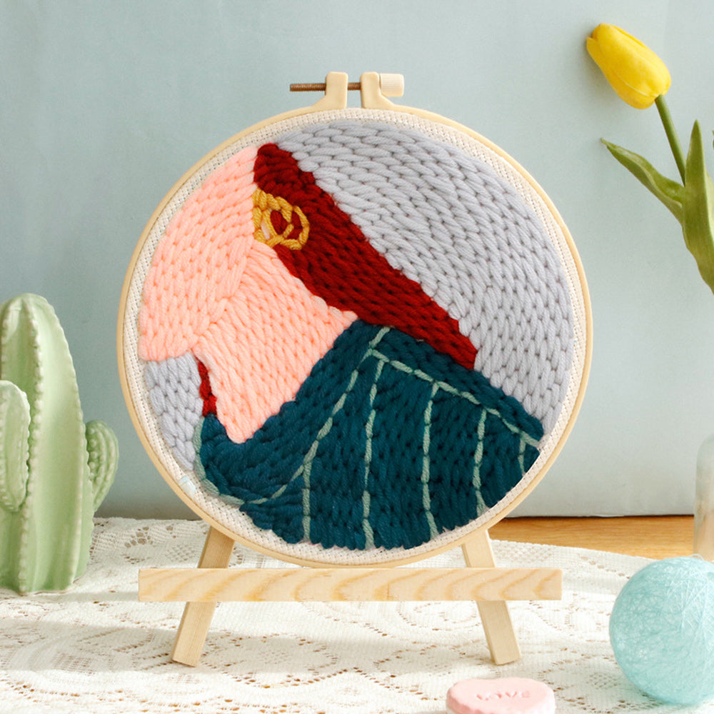 Girls Neck Punch Needle Embroidery Kits