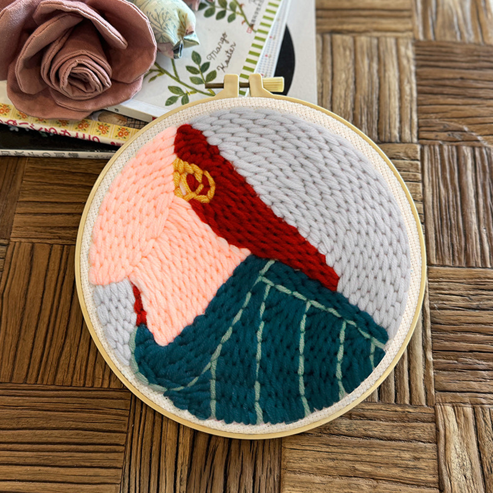 Girls Neck Punch Needle Embroidery Kits