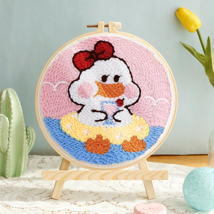 Goose on Vacation Punch Needle Embroidery Kits