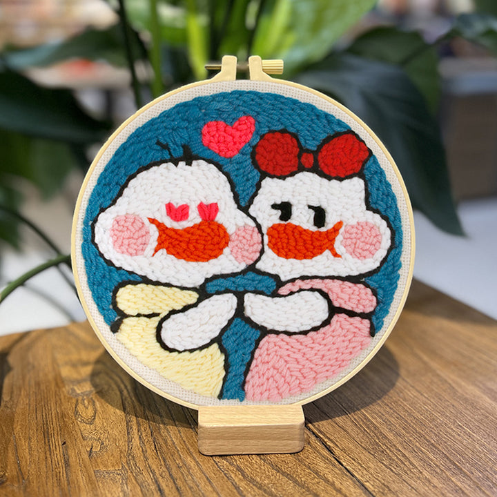 Goose Love Punch Needle Embroidery Kits