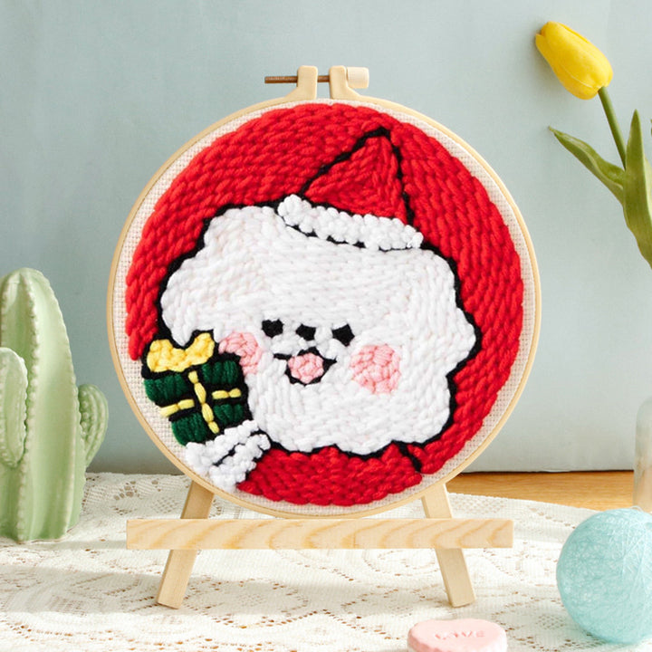 Christmas Puppy Punch Needle Embroidery Kits