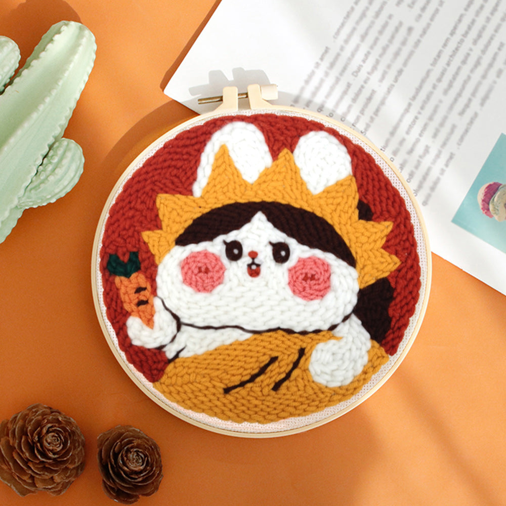 Rabbit Portrait Punch Needle Embroidery Kits