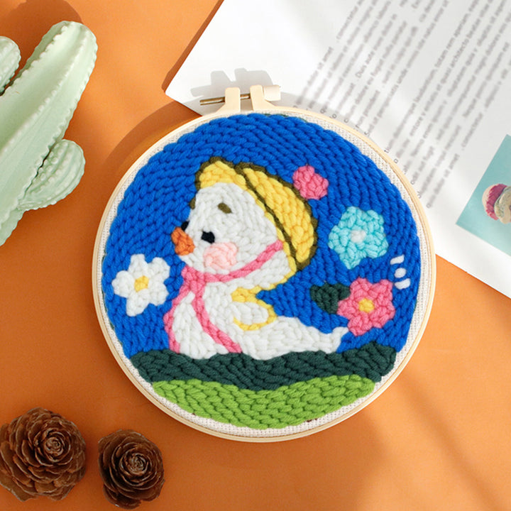 Spring Outing Duckling Punch Needle Embroidery Kits