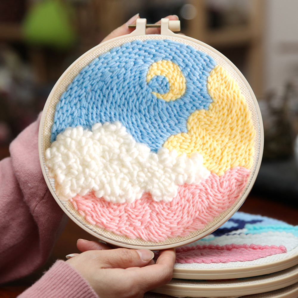 Warm Night Sky Punch Needle Embroidery Kits