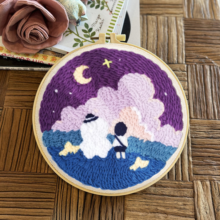 Purple Clouds Punch Needle Embroidery Kits