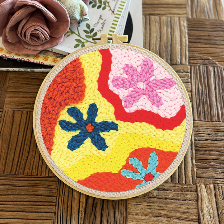 Flowers and Lines Punch Needle Embroidery Kits