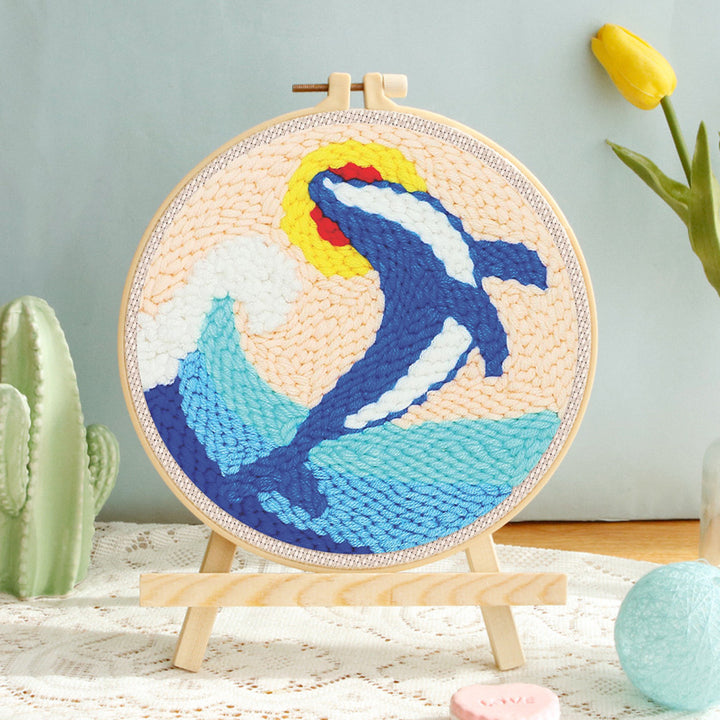 Leaping Whale Punch Needle Embroidery Kits