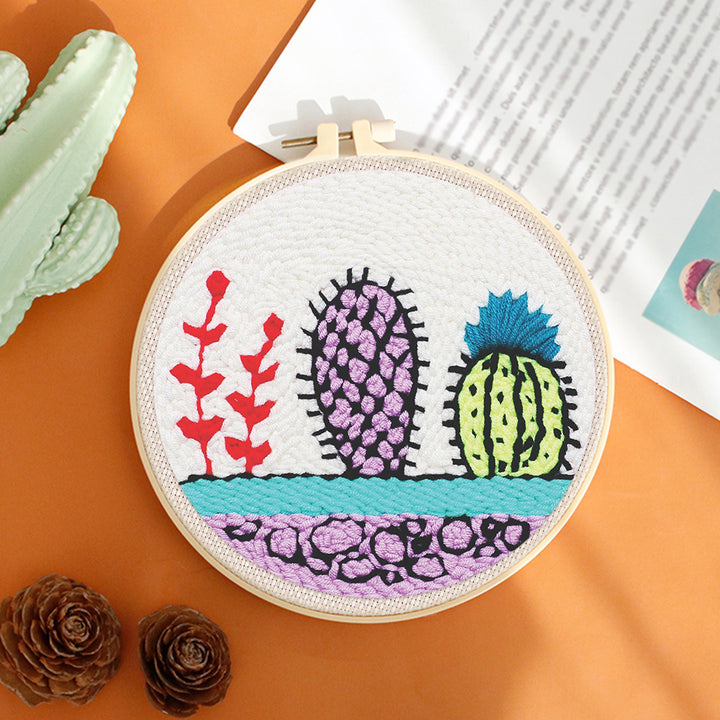 Cactus Punch Needle Embroidery Kits