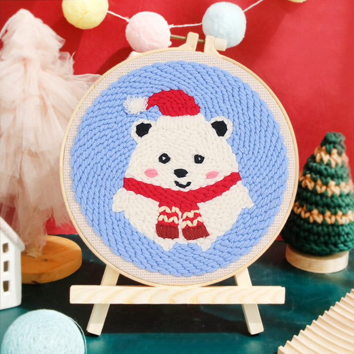 Little White Bear Punch Needle Embroidery Kits