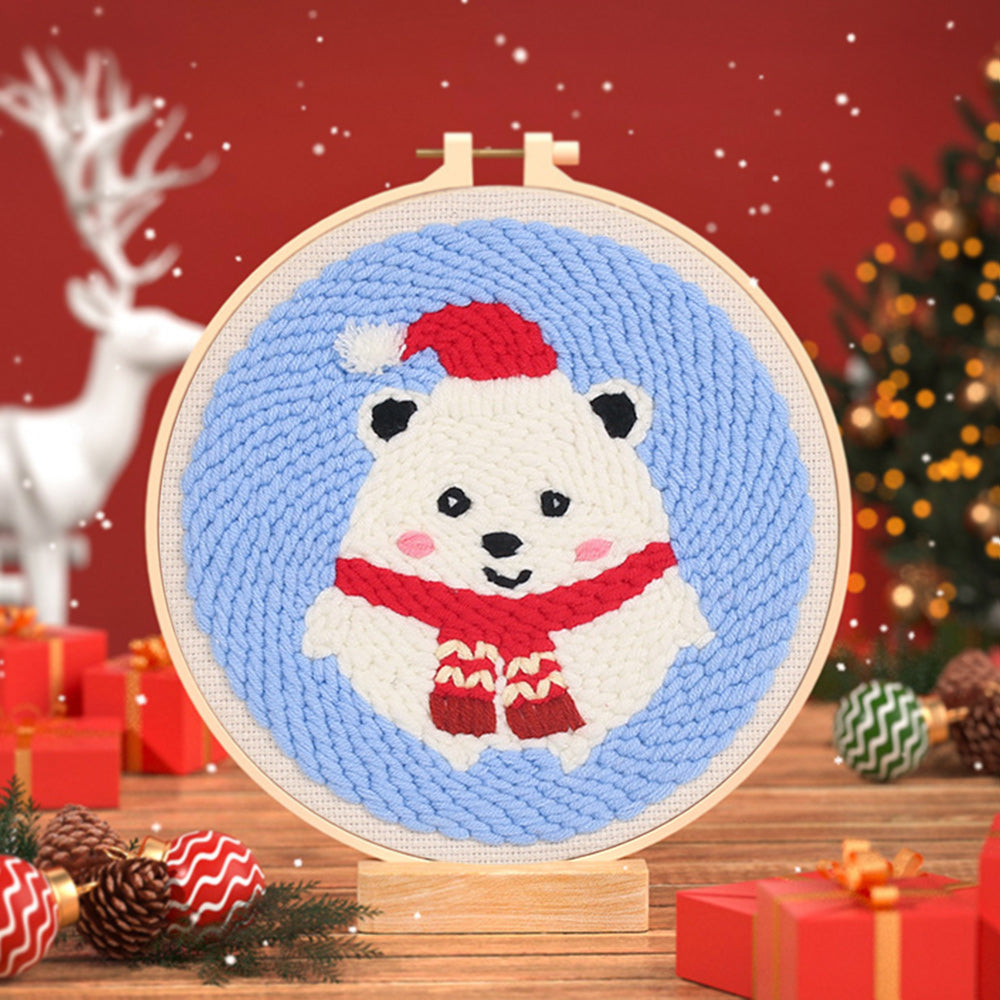 Little White Bear Punch Needle Embroidery Kits