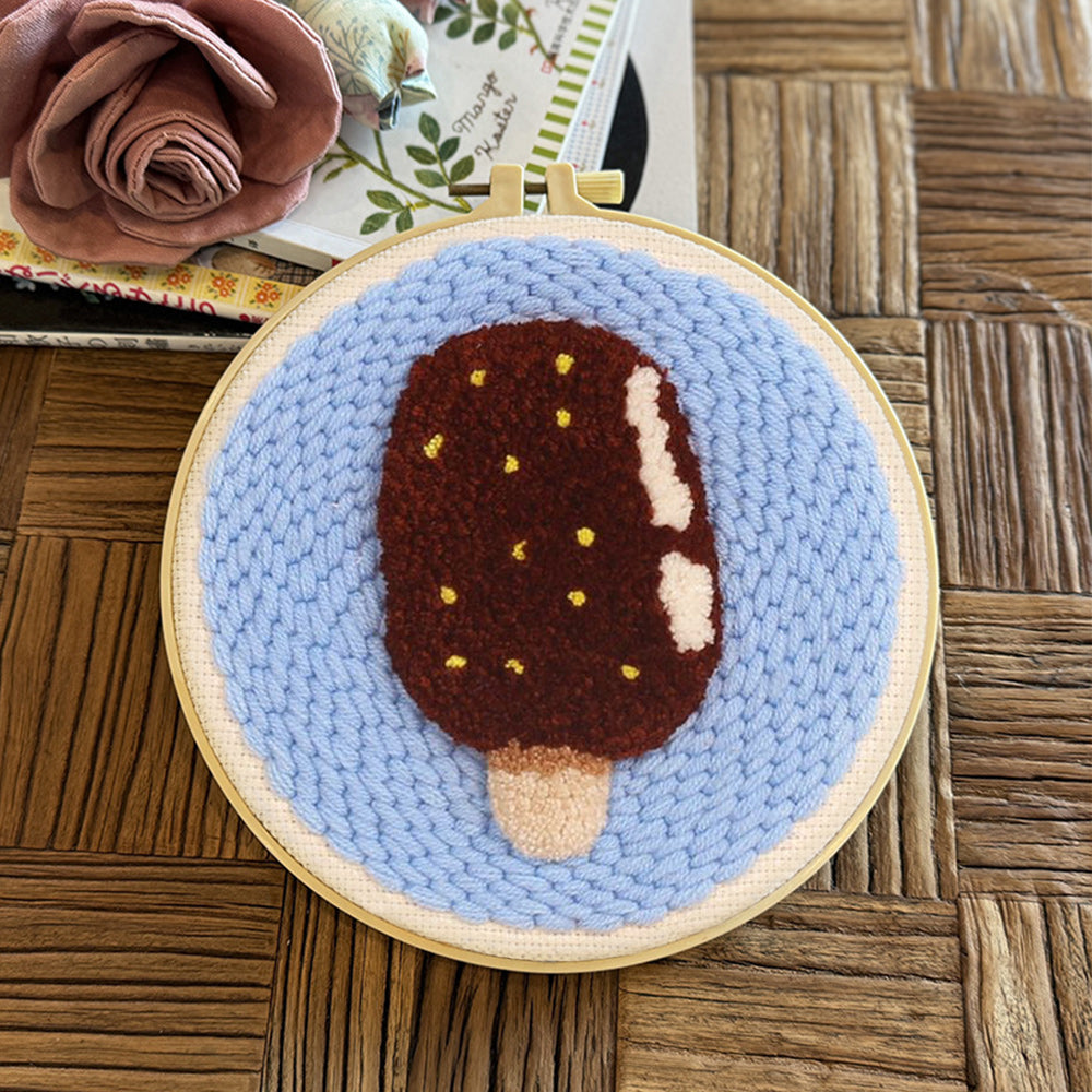 Chocolate Ice Cream Punch Needle Embroidery Kits
