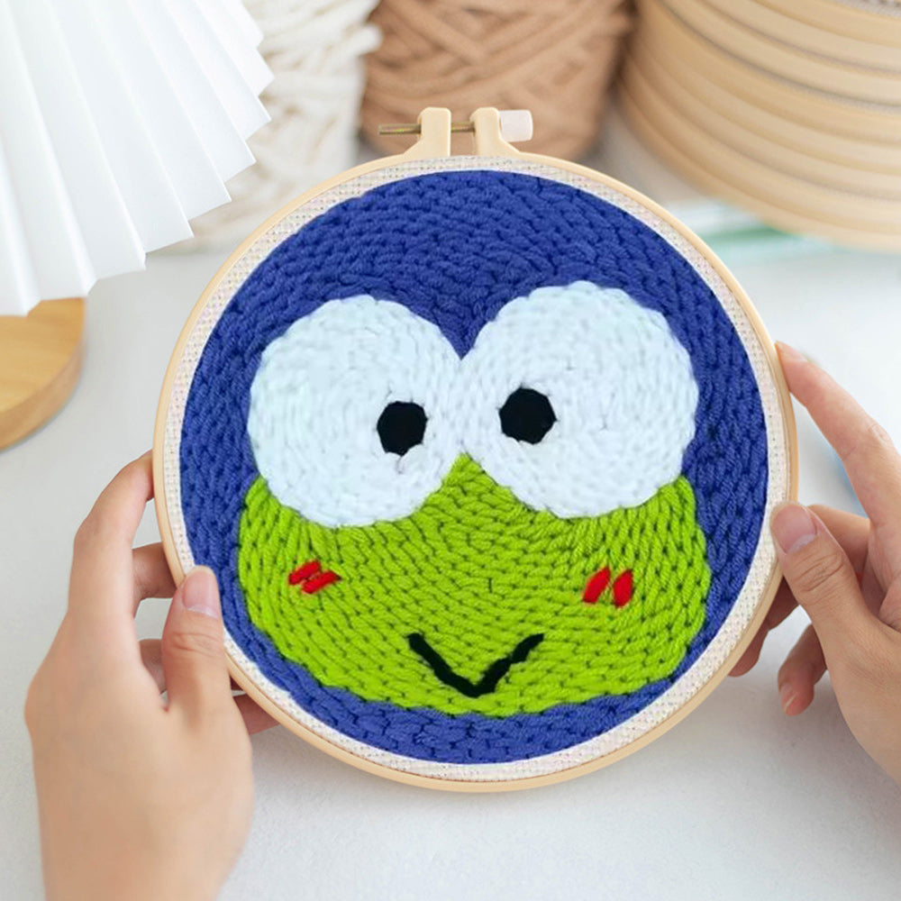 Big-eyed Frog Punch Needle Embroidery Kits