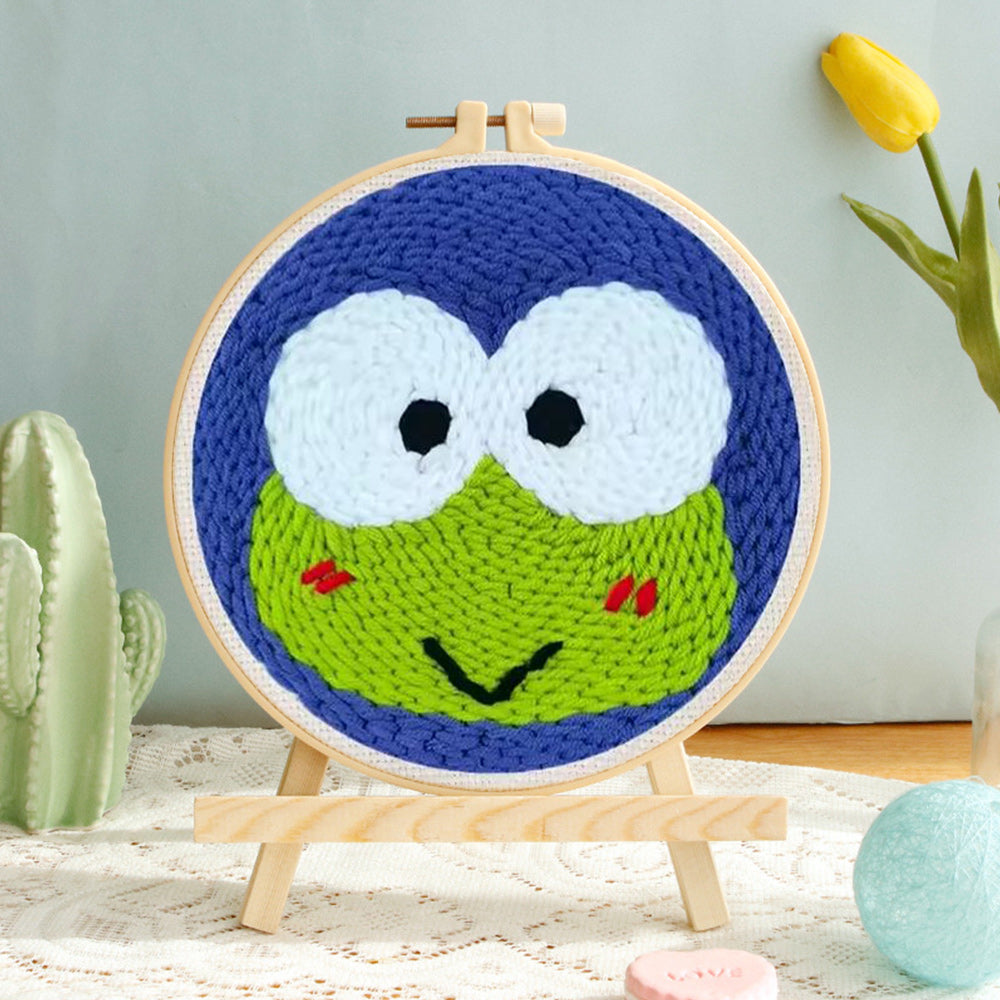 Big-eyed Frog Punch Needle Embroidery Kits