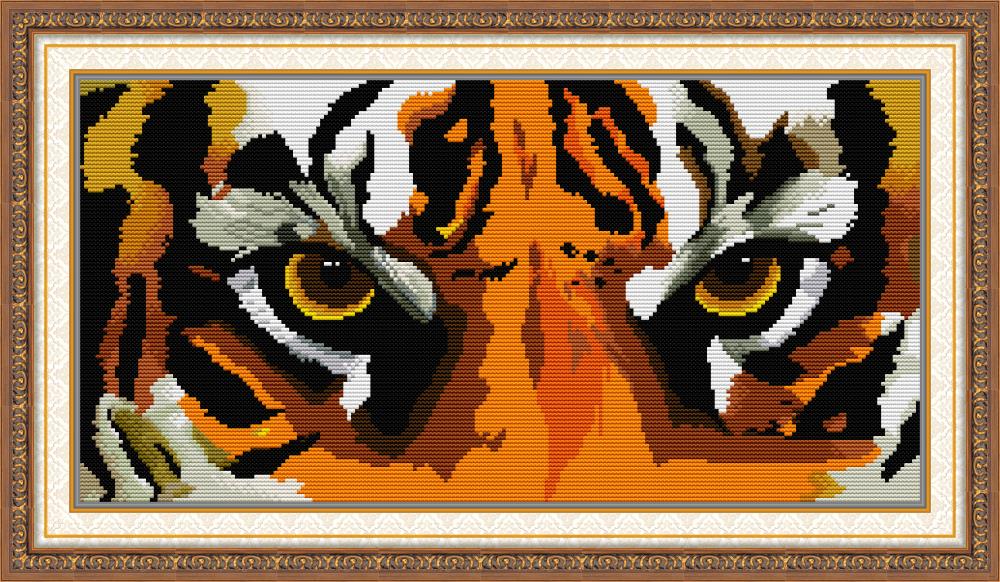 Glare Like a Tiger Watching His Prey Cross Stitch Kits