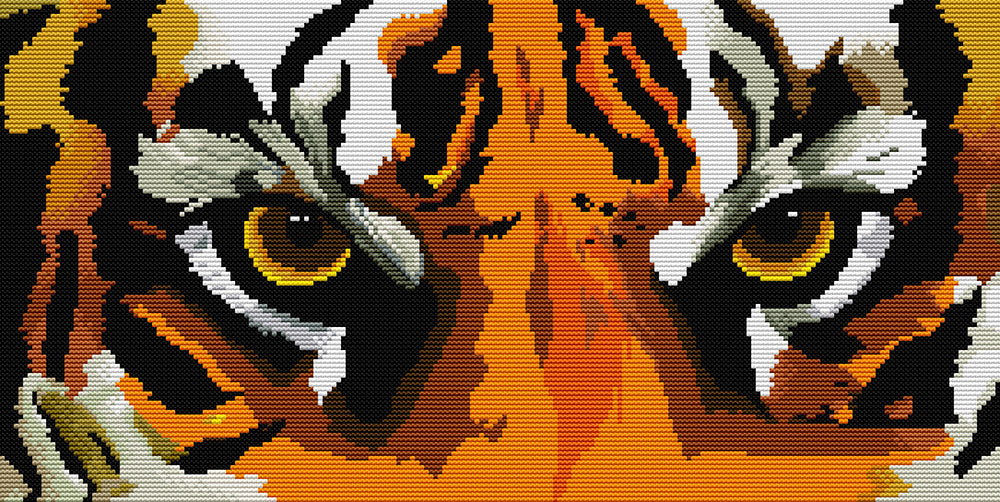 Glare Like a Tiger Watching His Prey Cross Stitch Kits