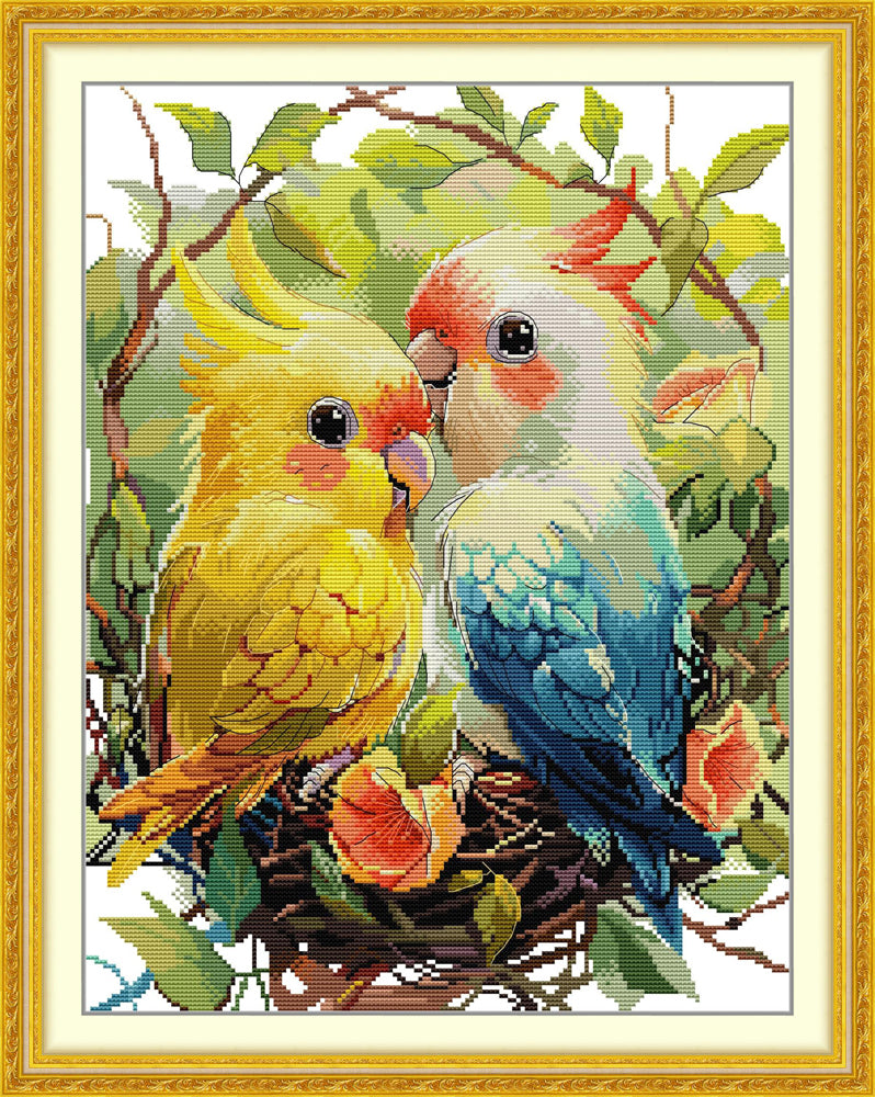 A Pair of Parrots Cross Stitch Kits