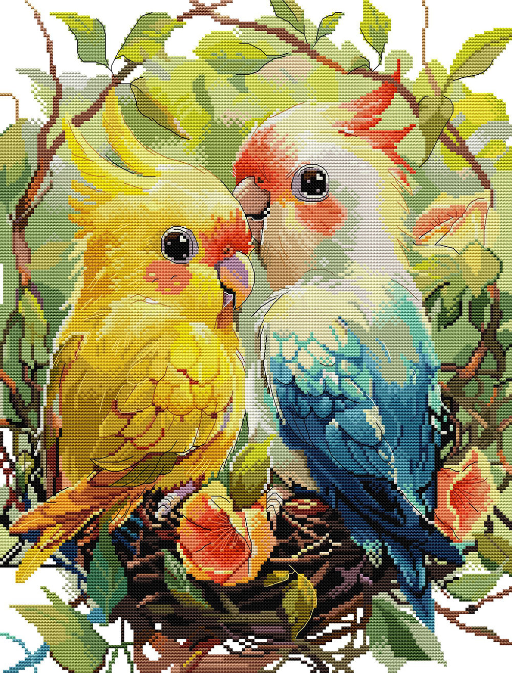 A Pair of Parrots Cross Stitch Kits