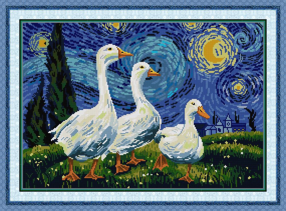 Goose Looking Up at The Stars Cross Stitch Kits