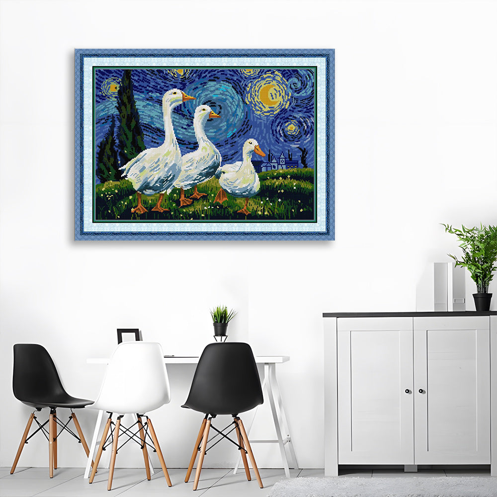 Goose Looking Up at The Stars Cross Stitch Kits