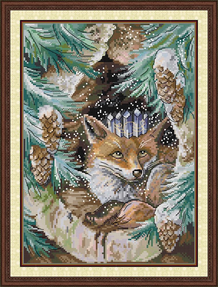 Fox in A Tree Hole Cross Stitch Kits