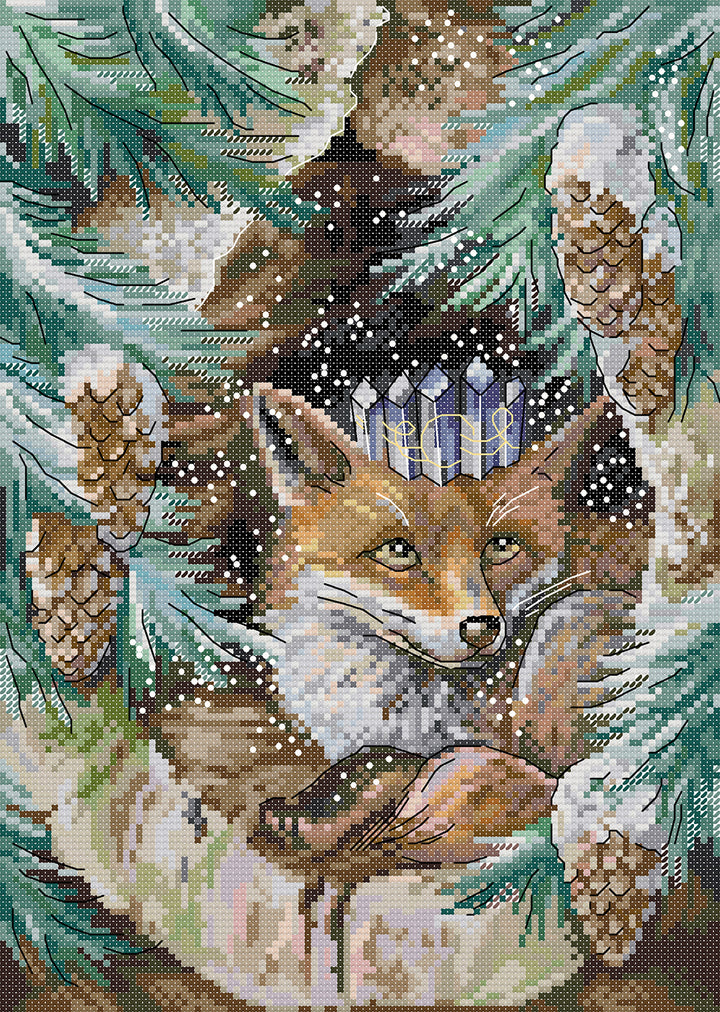 Fox in A Tree Hole Cross Stitch Kits