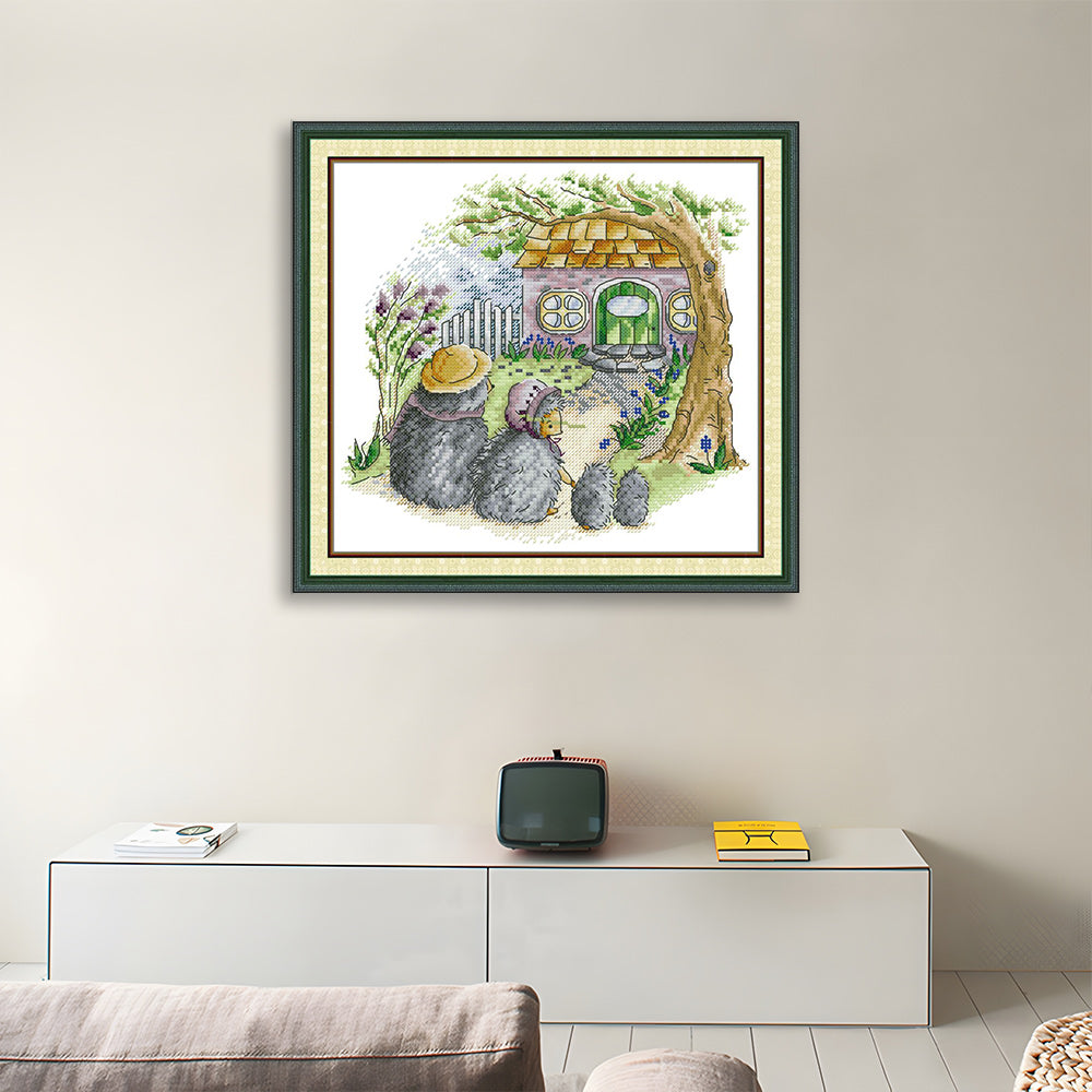 The Hedgehog Family Cross Stitch Kits