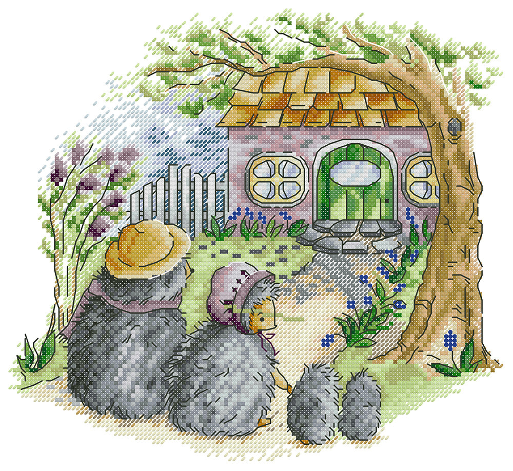 The Hedgehog Family Cross Stitch Kits