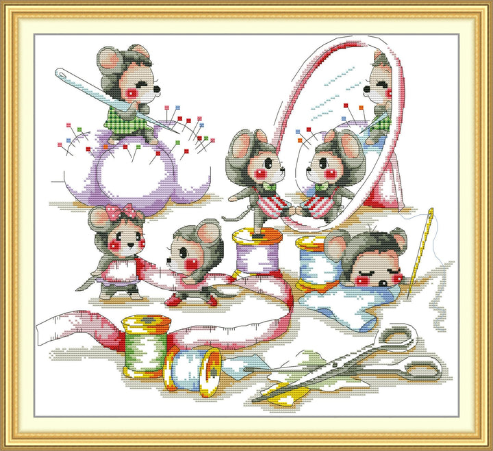 Little Mouse Makes New Clothes Cross Stitch Kits