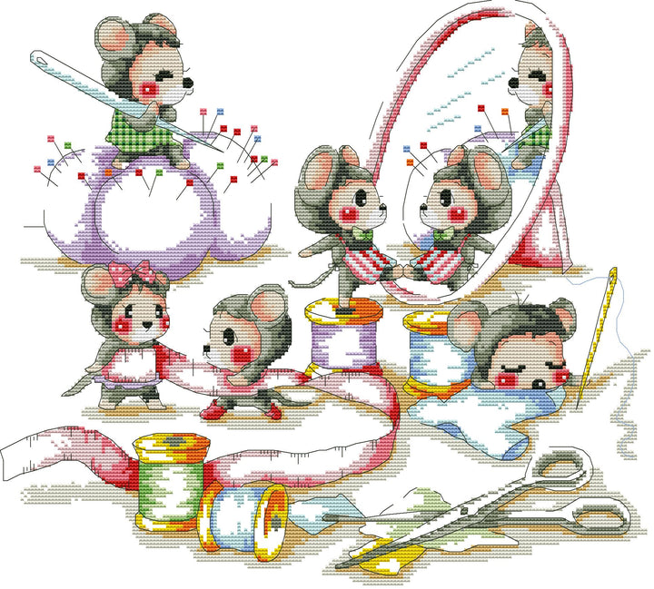 Little Mouse Makes New Clothes Cross Stitch Kits
