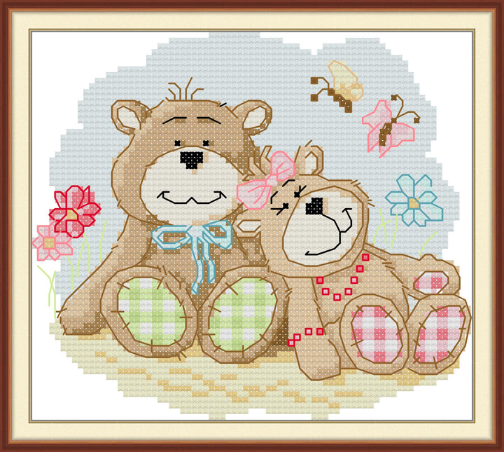 Two Cute Little Bears Cross Stitch Kits