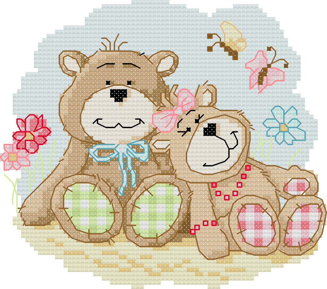 Two Cute Little Bears Cross Stitch Kits