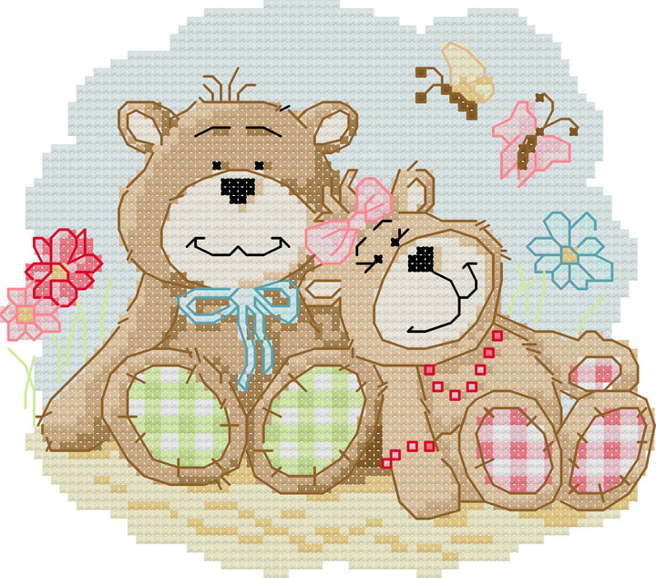 Two Cute Little Bears Cross Stitch Kits