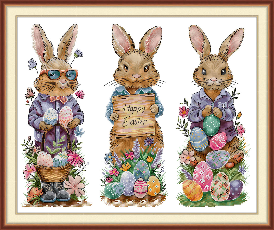 Three Little Rabbits at Easter Cross Stitch Kits