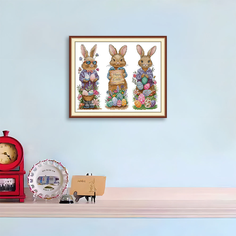 Three Little Rabbits at Easter Cross Stitch Kits