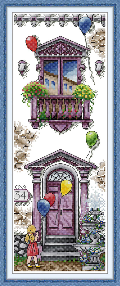 Children's Day Balcony Cross Stitch Kits