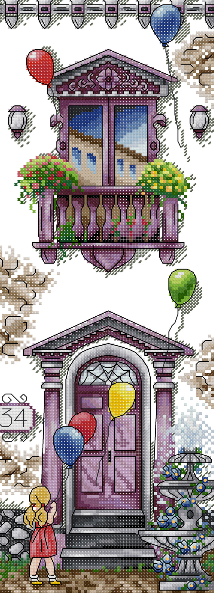Children's Day Balcony Cross Stitch Kits