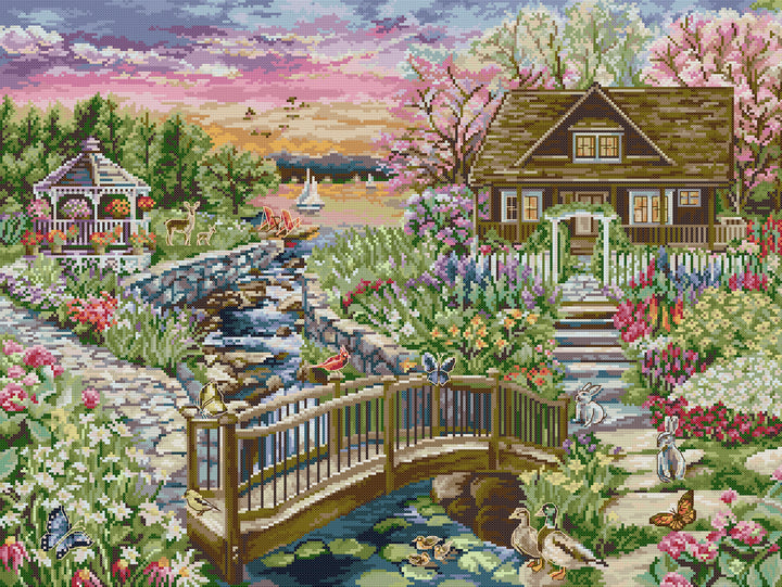 Spring Lake House Cross Stitch Kits