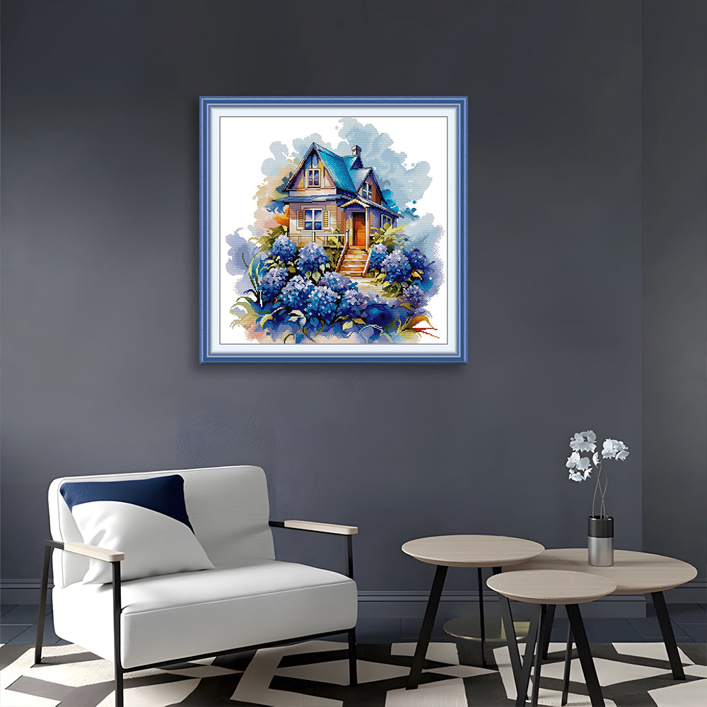The Blue Garden Cottage Cross Stitch Kits