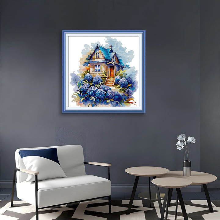 The Blue Garden Cottage Cross Stitch Kits