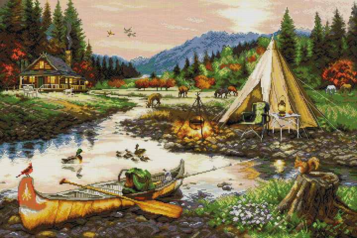 Creekside Camping Cross Stitch Kits