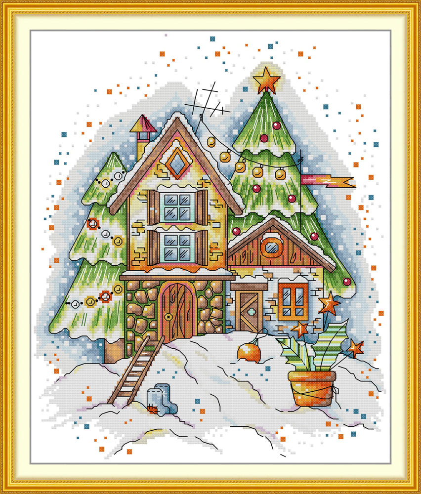 Winter Christmas Cottage Cross Stitch Kits