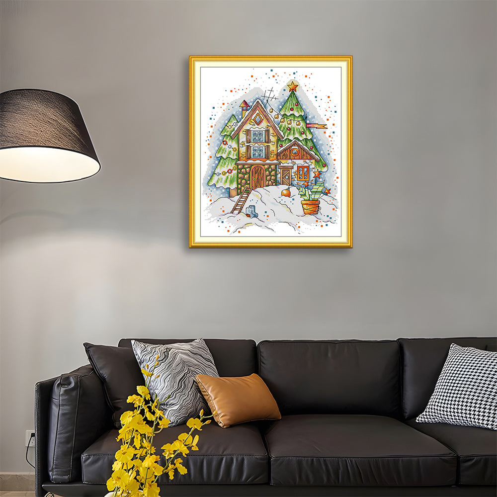 Winter Christmas Cottage Cross Stitch Kits