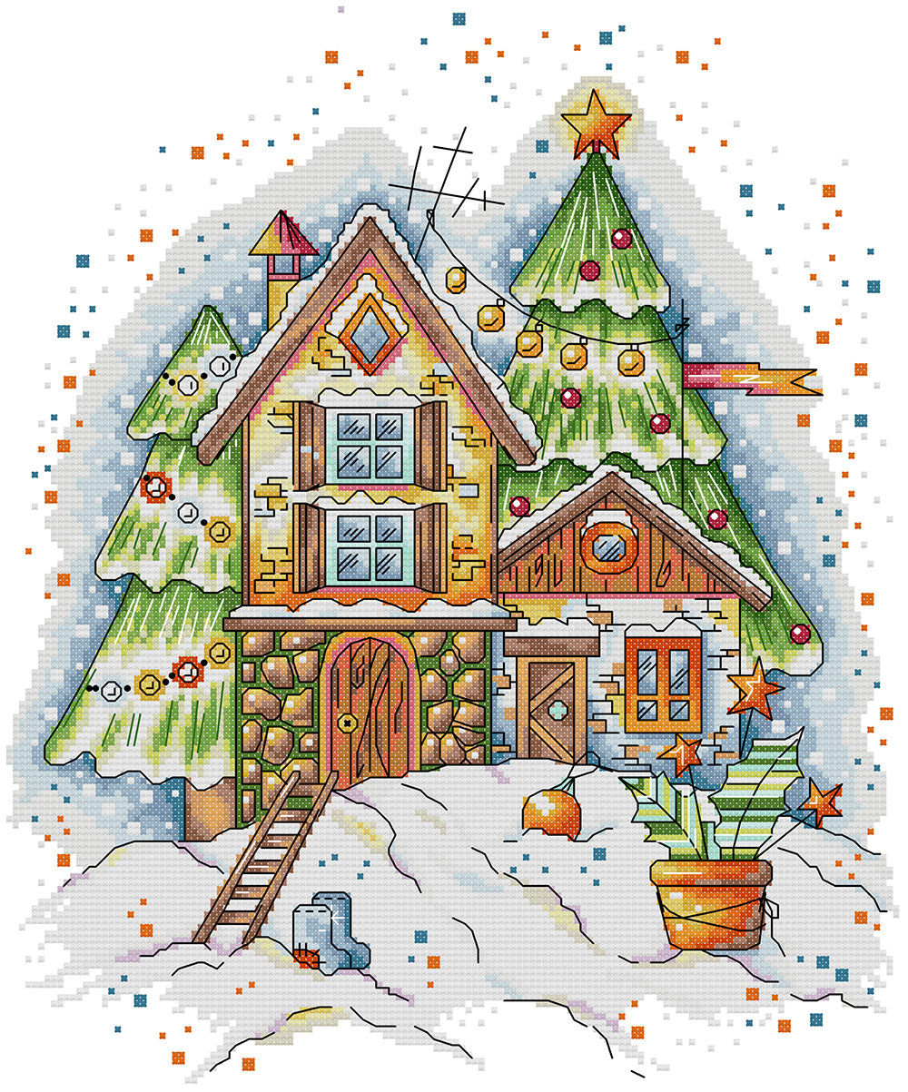 Winter Christmas Cottage Cross Stitch Kits