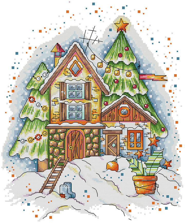 Winter Christmas Cottage Cross Stitch Kits