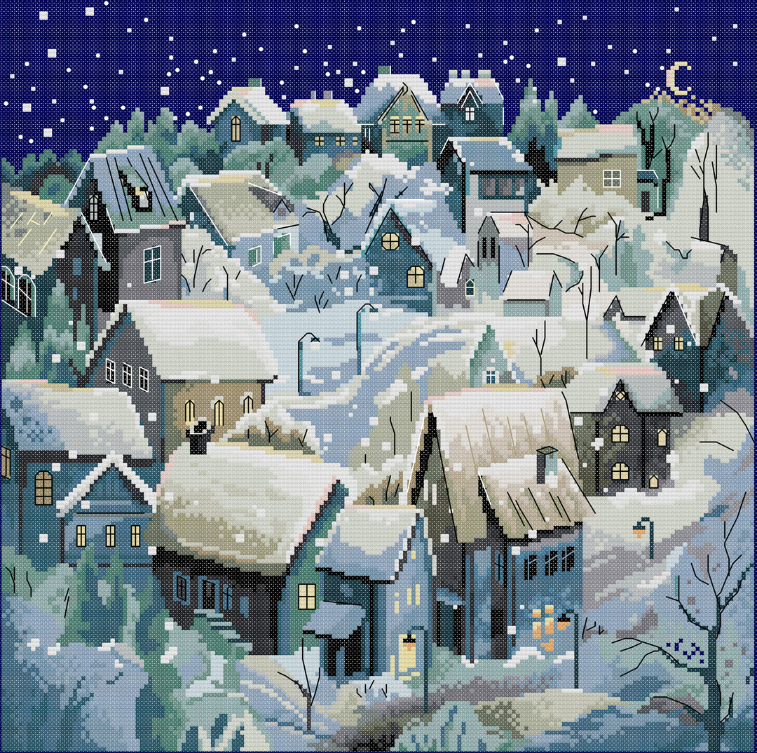 Night in The Snow Country Cross Stitch Kits