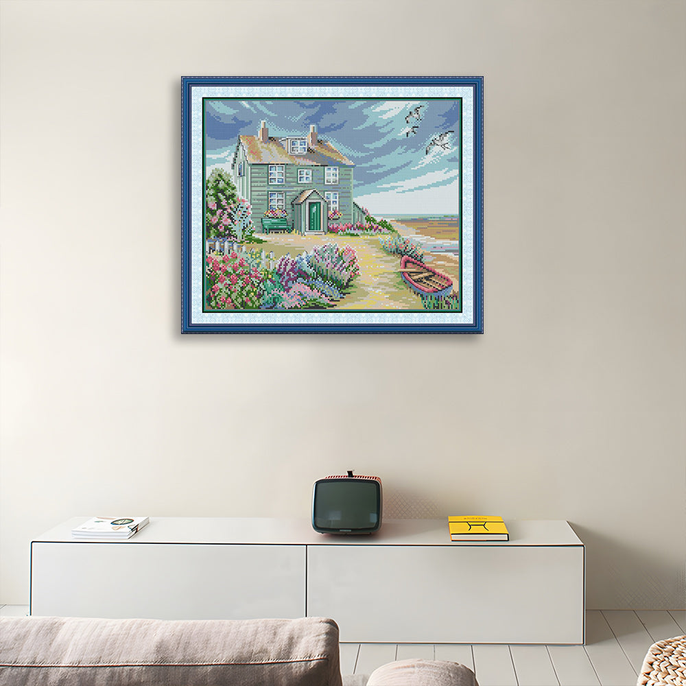 Garden Villa by The Sea Cross Stitch Kits