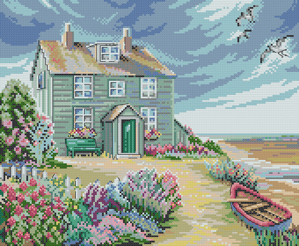 Garden Villa by The Sea Cross Stitch Kits