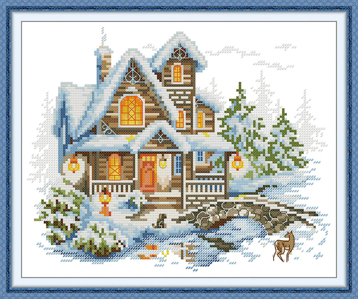 Cozy Snow House Cross Stitch Kits