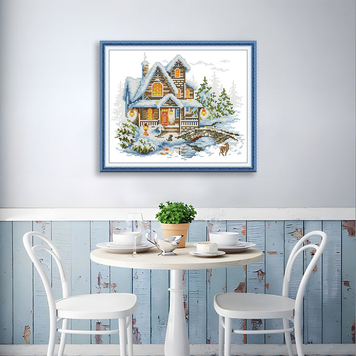 Cozy Snow House Cross Stitch Kits